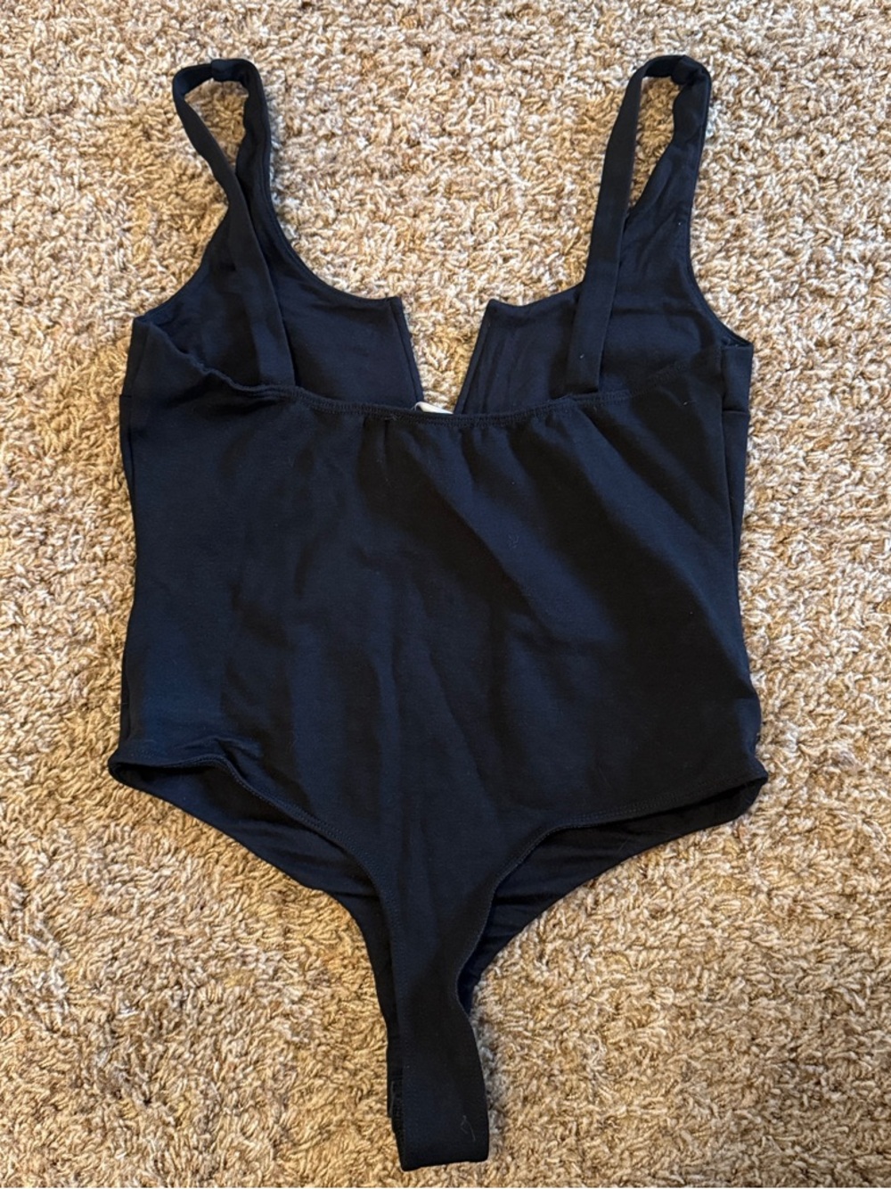 Lulu's Black V-Neck Bodysuit - Picture 3 of 5